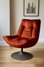 Burnt Orange Velvet Swivel Chair