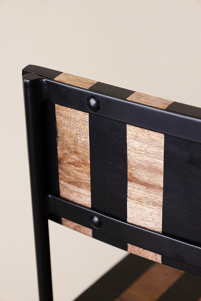 Black Stripe Wooden Bar Stool