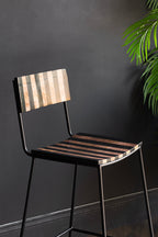 Black Stripe Wooden Bar Stool