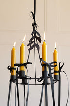 Chic Metal Candlestick Chandelier With Leaf Detail
