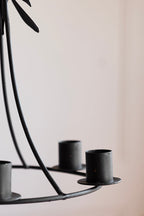 Chic Metal Candlestick Chandelier With Leaf Detail