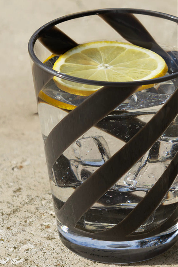 Acrylic Black Spiral Water Tumbler