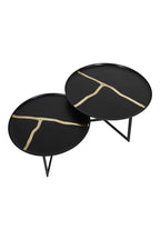 Set of 2 Textured with Gold Detailing Coffee Tables