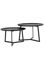 Set of 2 Textured with Gold Detailing Coffee Tables