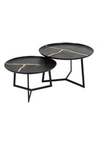 Set of 2 Textured with Gold Detailing Coffee Tables