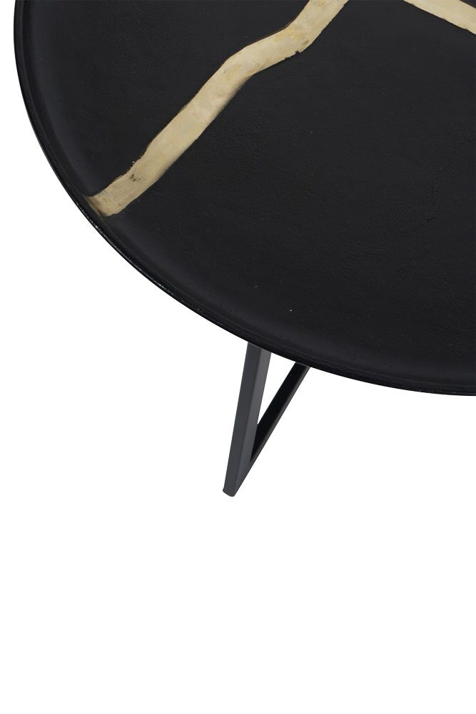 Set of 2 Textured with Gold Detailing Coffee Tables