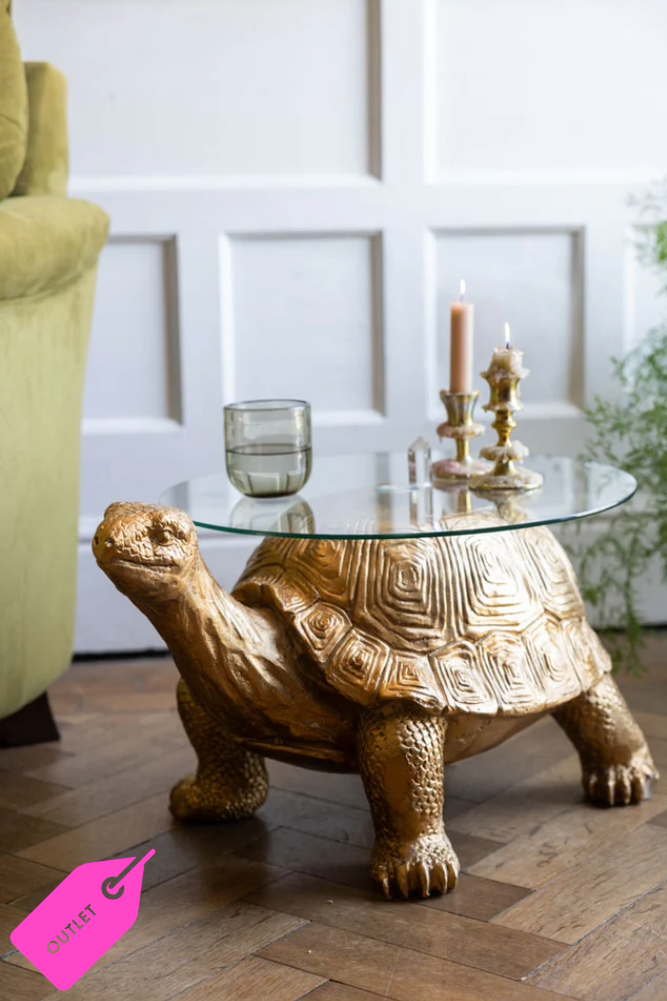 Gold Tortoise Side Table - SECONDS