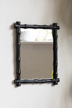 Black Bamboo Effect Framed Mirror