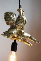 Quirky Gold Cherub Ceiling Pendant Light