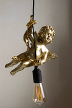 Quirky Gold Cherub Ceiling Pendant Light
