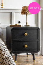 Set Of 2 Black Ringo Bedside Tables