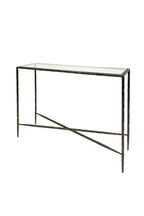 Black Console With Clear Glass Top