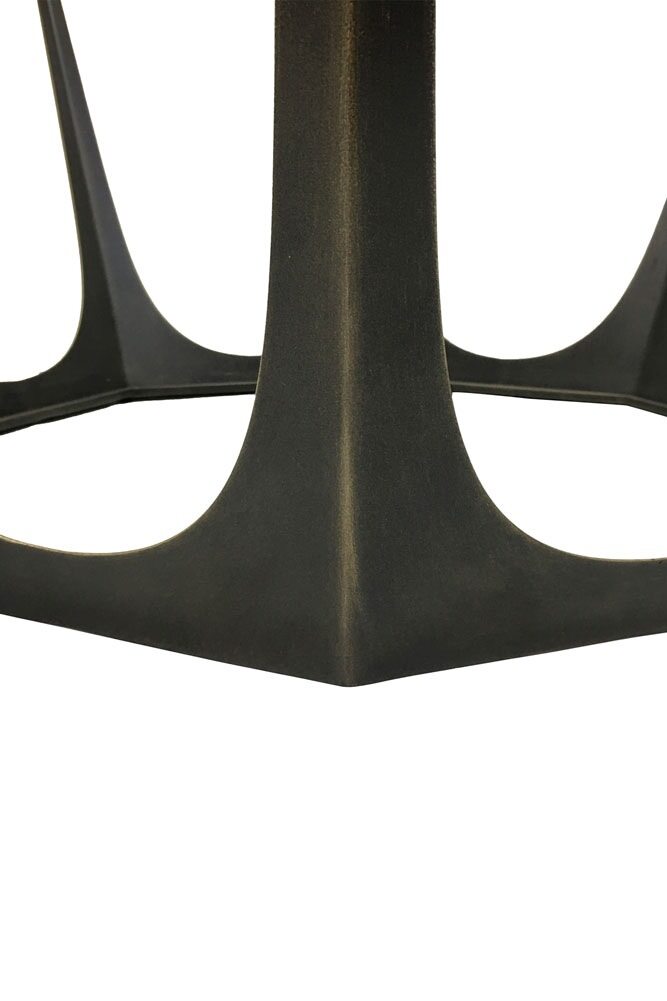 Bronze Sculpted Coffee Table with Glass Top