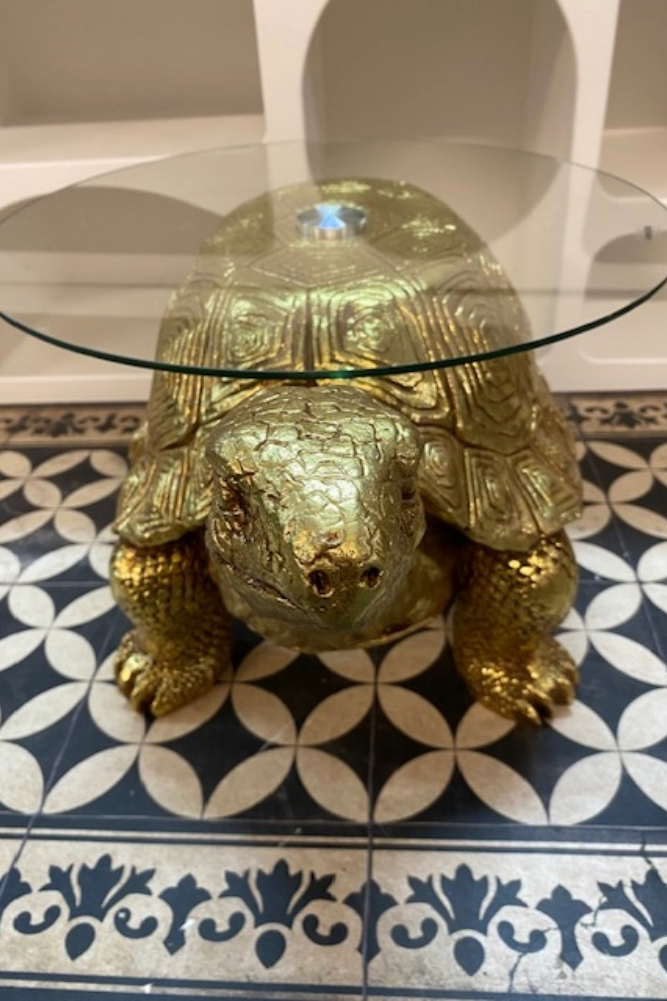 Gold Tortoise Side Table - SECONDS