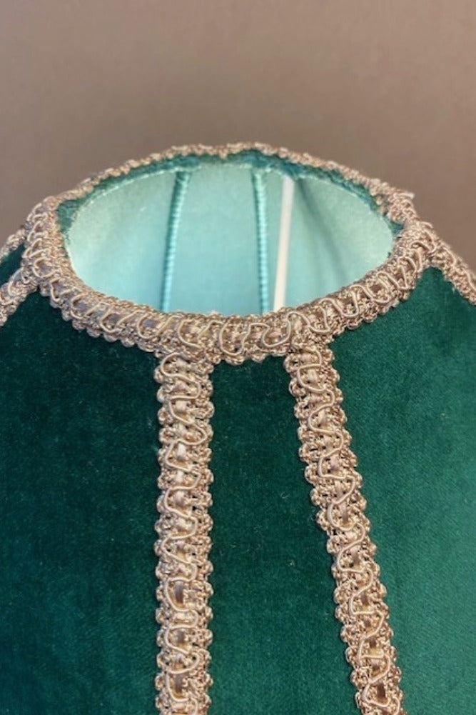 Winifred Green Velvet Fringe Table Lamp - SECONDS
