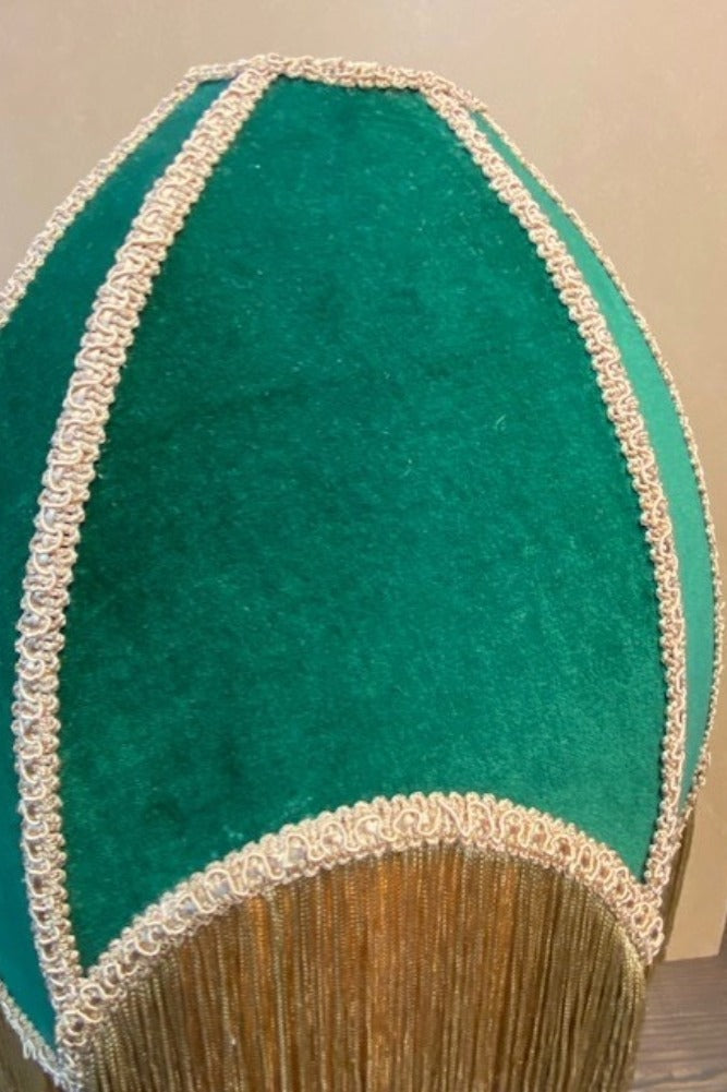 Winifred Green Velvet Fringe Table Lamp - SECONDS