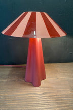 Deep Red Stripe Table Lamp - SECONDS