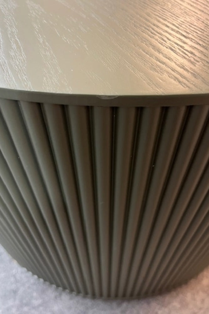 Olive Green Ribbed Coffee Table - SECONDS