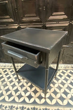 Metal Industrial Charcoal Bedside Table - DISCONTINUED