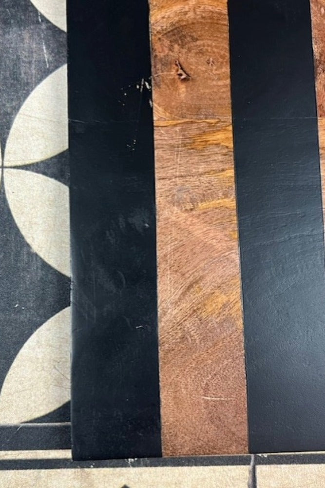 Black Stripe Wooden Shelf With Bracket - SECONDS