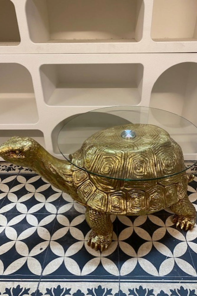 Gold Tortoise Side Table - SECONDS