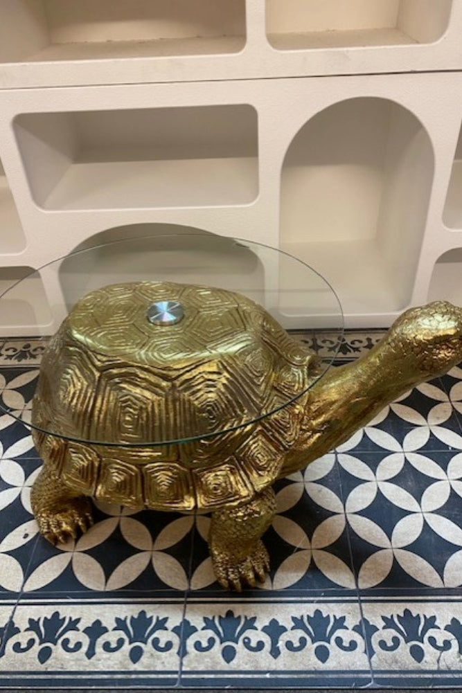 Gold Tortoise Side Table - SECONDS