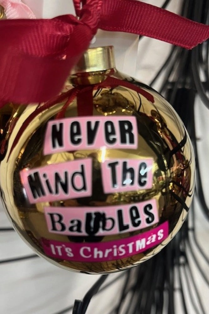 Set of 2 Gold Rock & Roll Inspired Baubles - SECONDS