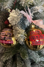 Set of 2 Gold Rock & Roll Inspired Baubles - SECONDS