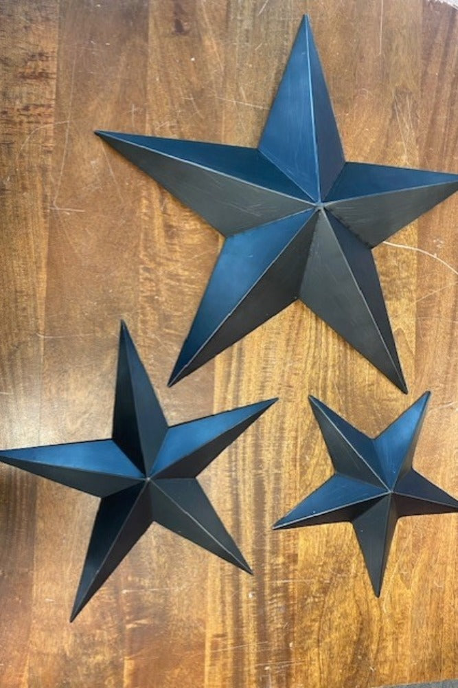 Set Of 3 Black Metal Stars - SECONDS