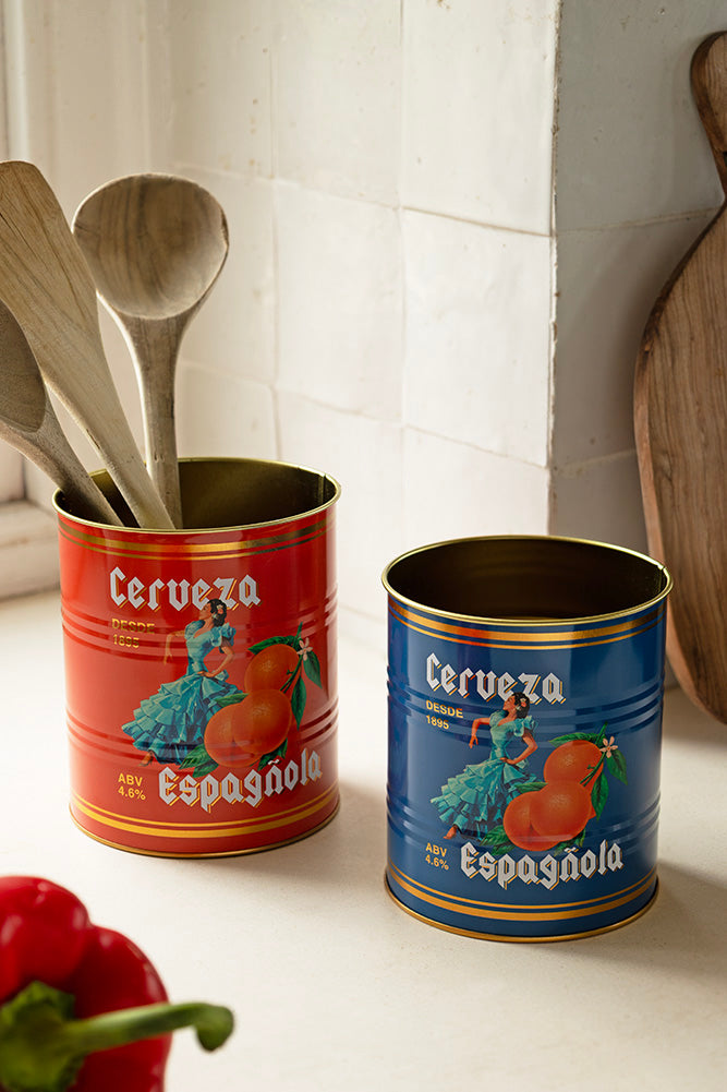 Set Of 2 Flamenco & Orange Kitchen Storage Tins