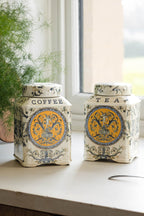 Set of 2 Ceramic Tea & Coffee Storage Jars