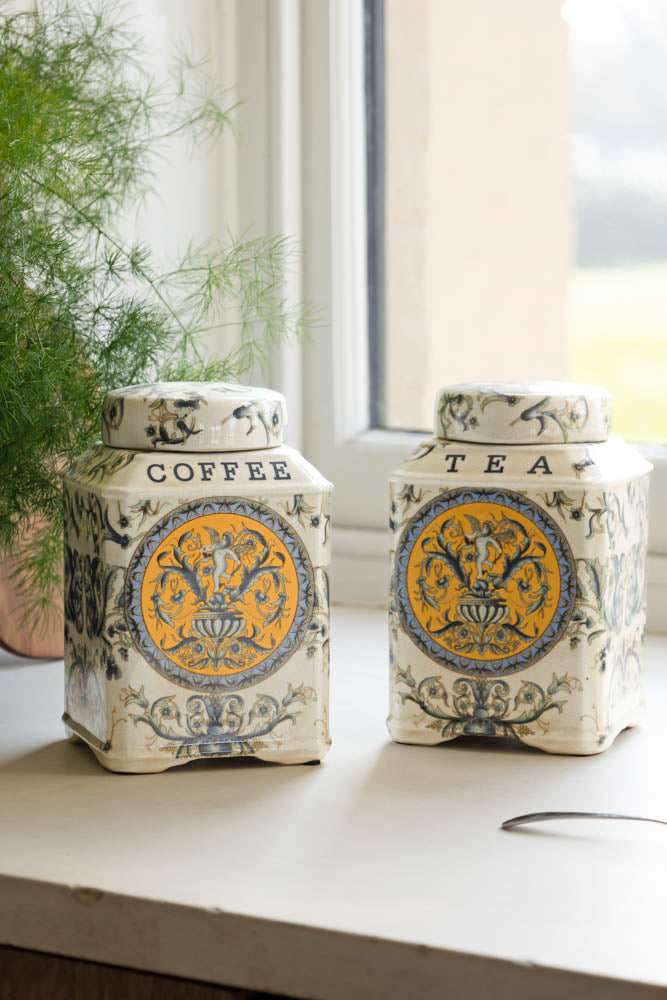 Set of 2 Ceramic Tea & Coffee Storage Jars