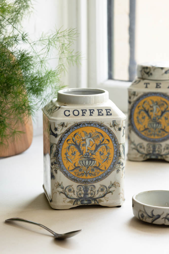 Set of 2 Ceramic Tea & Coffee Storage Jars