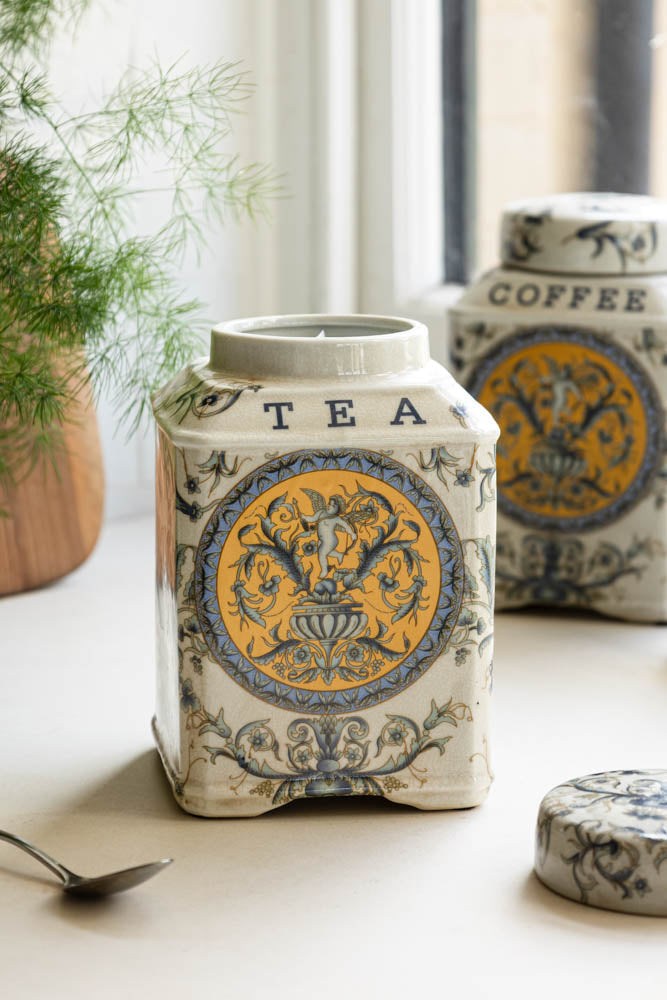 Set of 2 Ceramic Tea & Coffee Storage Jars