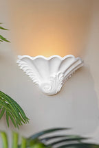 White Scallop Wall Uplighter