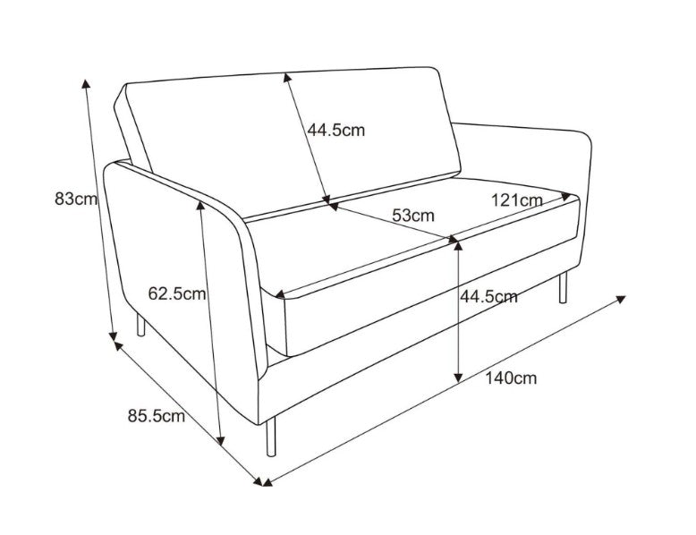 The Edie 2 Seater Sofa in Studio Stripe Velvet