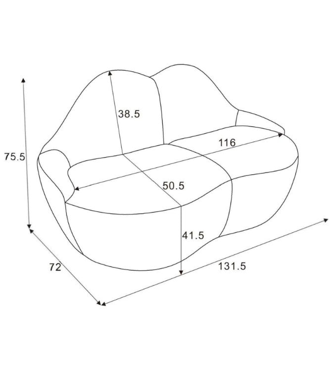 Leopard Print Velvet Lips Sofa