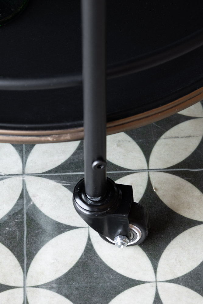 Antiqued-Style 3 Tier Metal Drinks Trolley