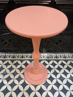 Wood Turned Pink Side Table - SECONDS