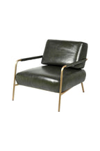 Dark Green Leather Club Chair
