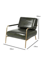 Dark Green Leather Club Chair