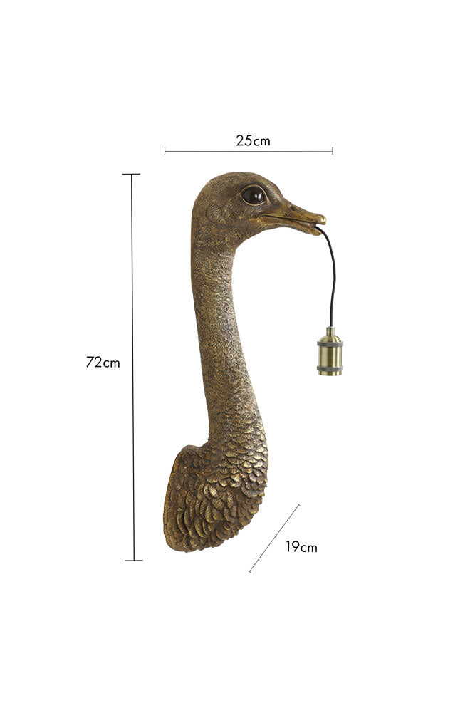 Antique Bronze Ostrich Wall Light