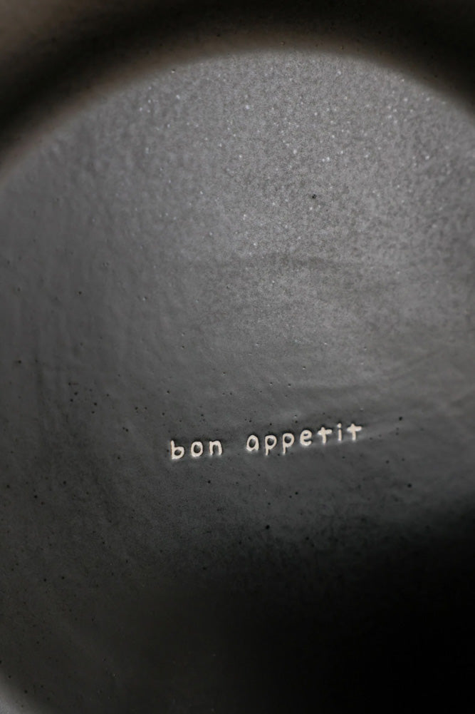 12 Piece Black & Off-White Edge Bon Appetit Dinner Set