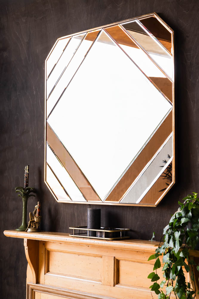 70s-Inspired Copper Wall Mirror