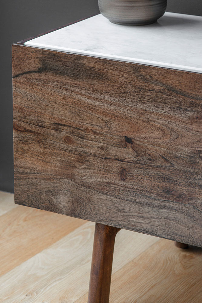 Acacia Wood & Marble TV Unit