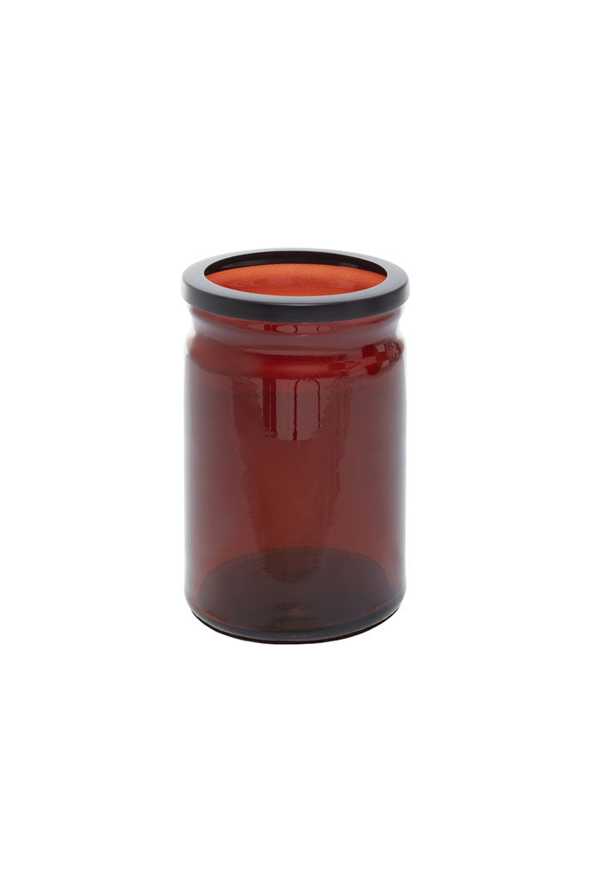 Apothecary-Style Amber Glass Bathroom Tumbler