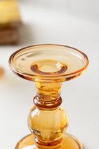 Amber Glass Candle Holder
