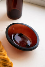 Apothecary-Style Amber Glass Soap Dish