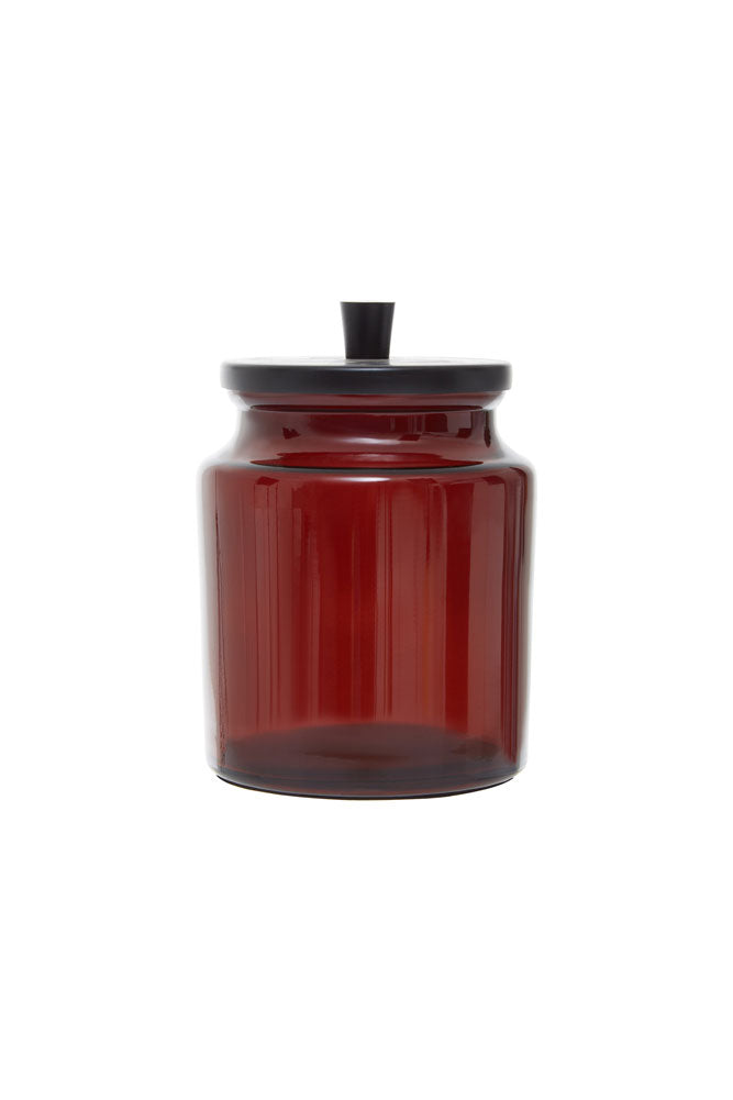 Apothecary-Style Amber Glass Storage Canister