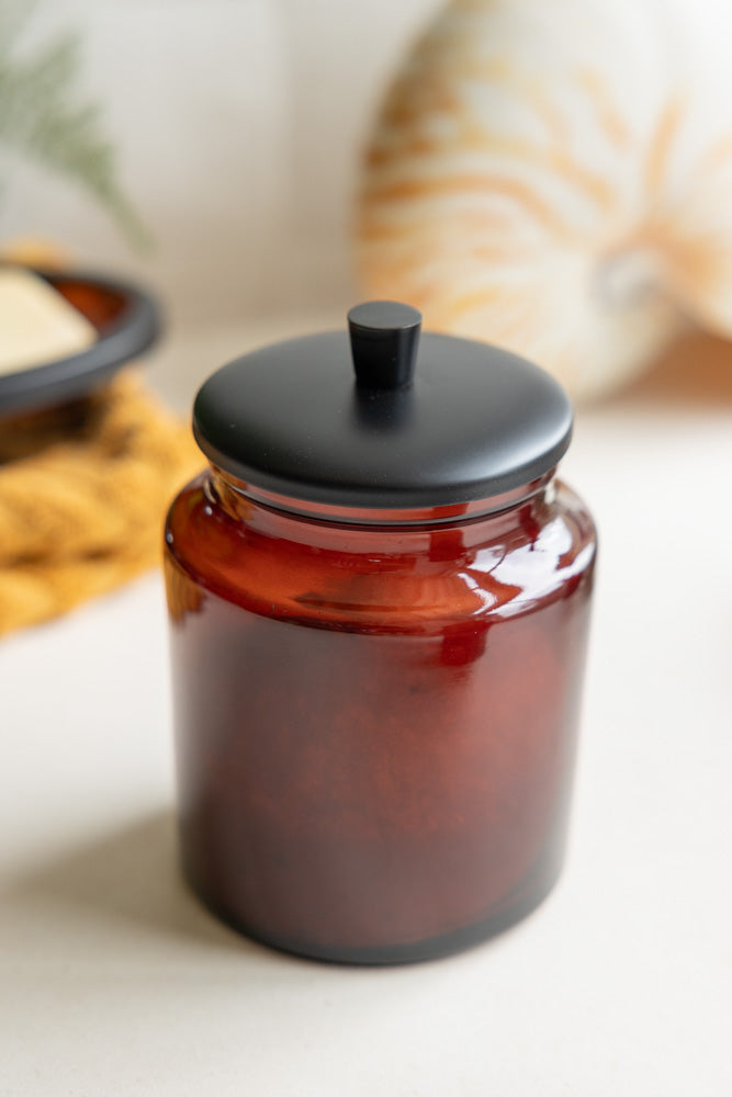 Apothecary-Style Amber Glass Storage Canister